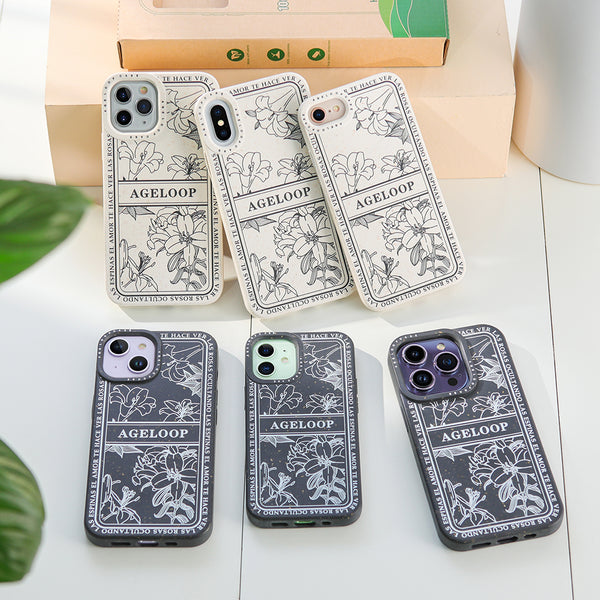 Compostable iPhone 14 Plus Case Flower Luxury Phone Cases