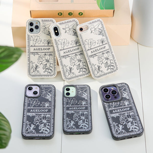 ageloop Compostable iPhone 14 Pro Max Case with Flowers pattern