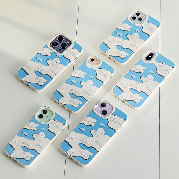 Compostable Phone Case For iPhone 12 Pro Max Polar Bear Biodegradable iPhone Cover Case