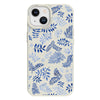 Eco friendly iPhone 14 Max Case with Blue Leaves pattern