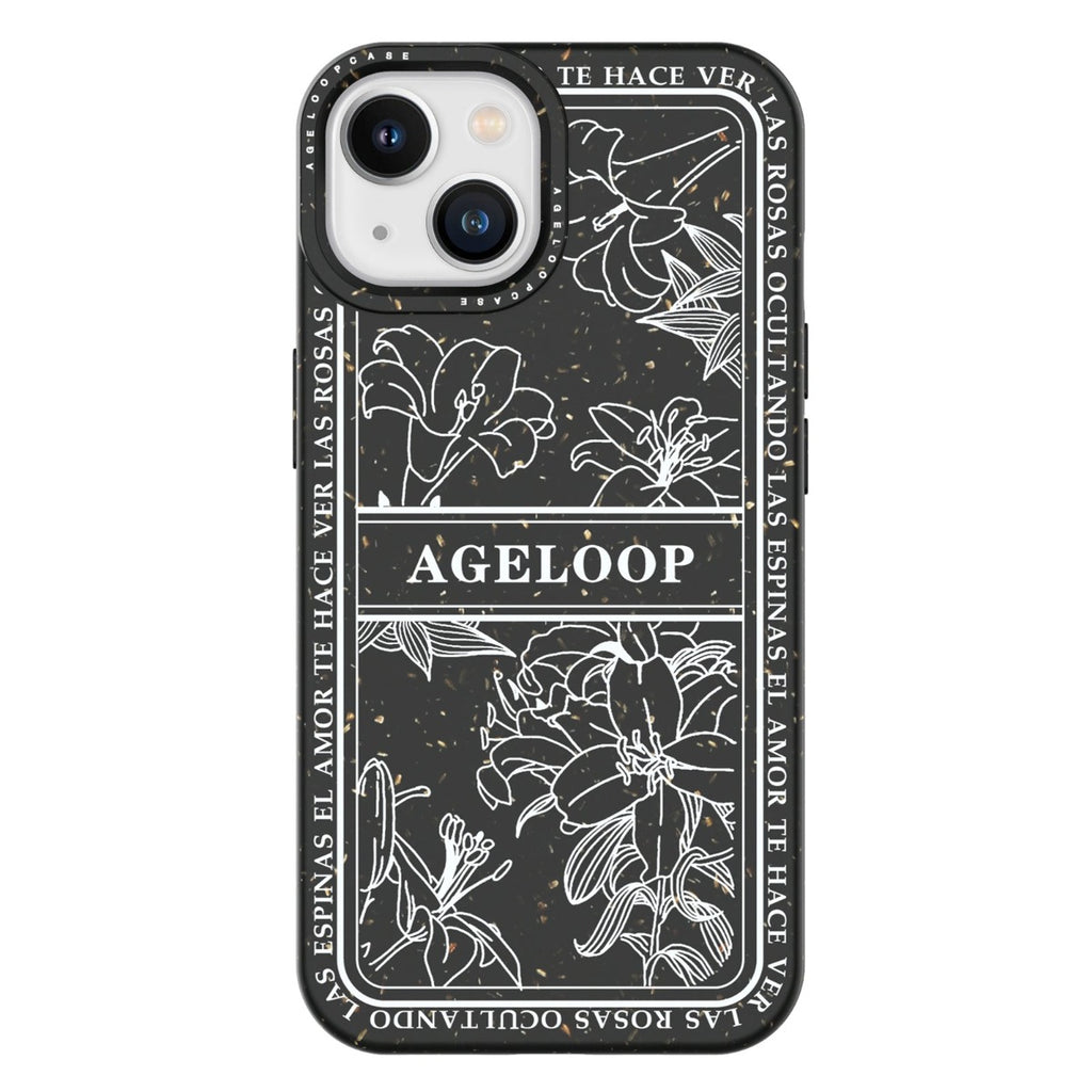 AGELOOP black iPhone 14 Max Case with Flower pattern