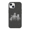 Black Compostable iPhone 14 Case with Skyscraper pattern