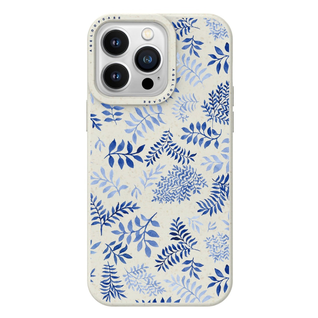 AGELOOP Eco friendly iPhone 14 Pro Max Case with Blue Leaves picture