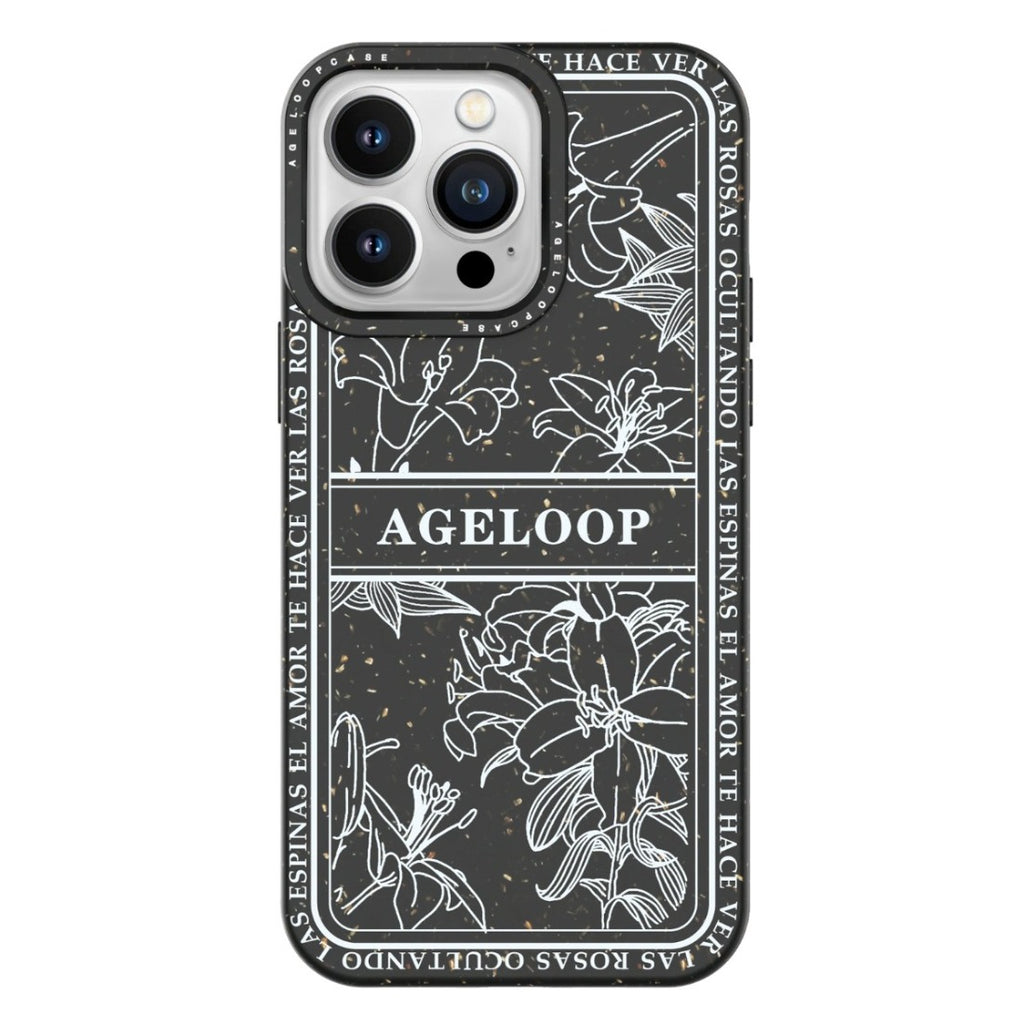 black iPhone 14 Pro Max Case with Flower pattern