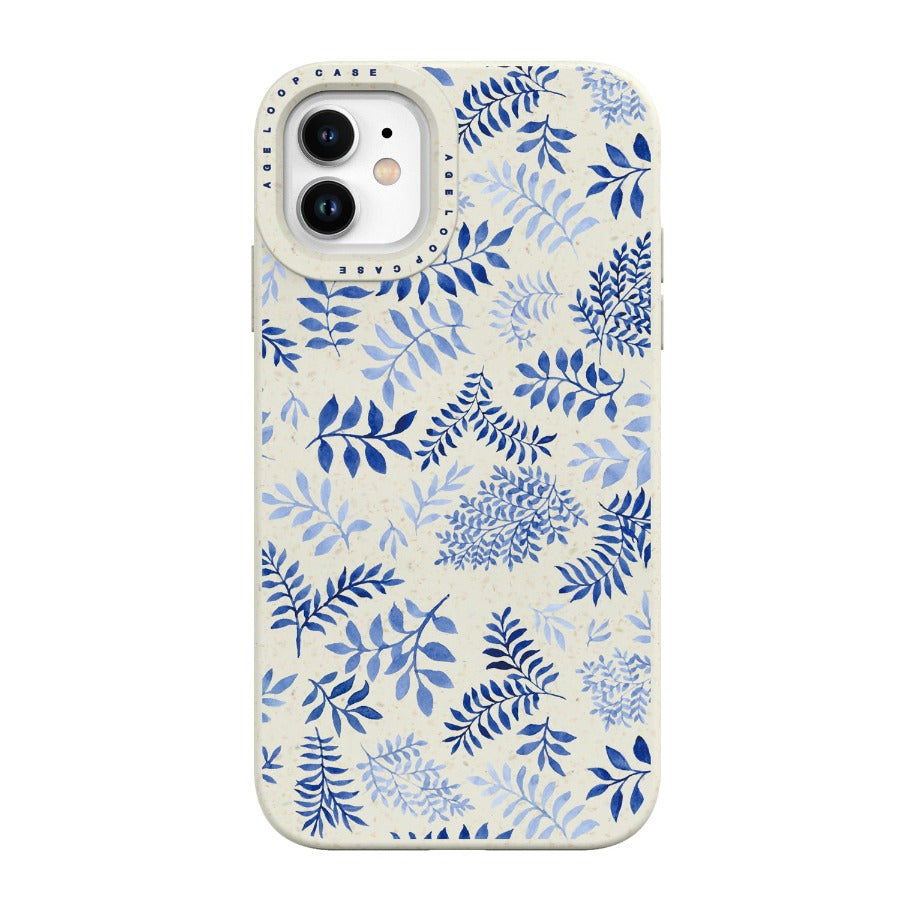 iPhone 11 Case Blue Leaves
