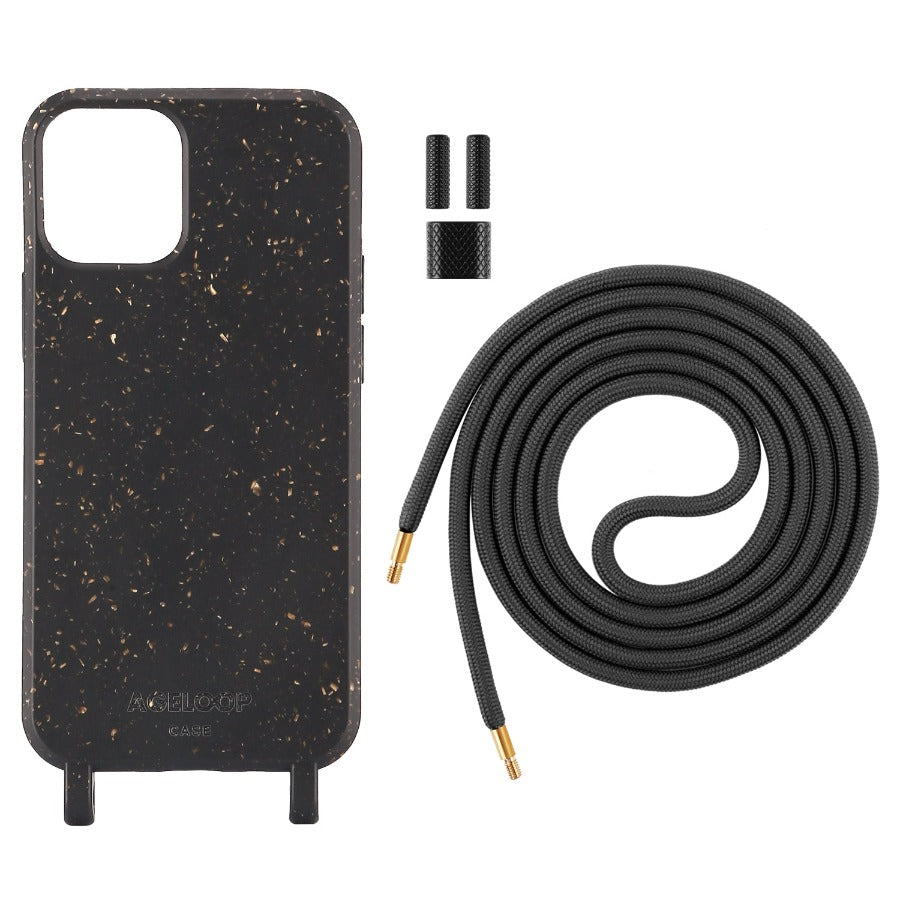 Crossbody biodegradable iPhone 12 mini Case black color