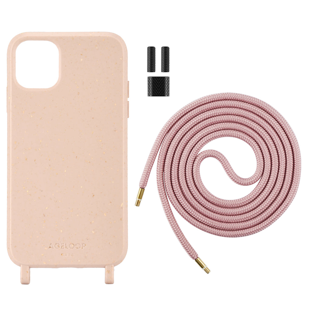 Crossbody biodegradable iPhone 11 Case pink