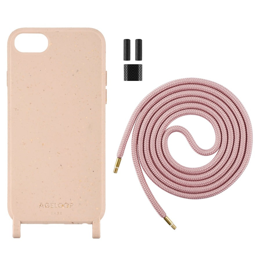 Pink Compostable iPhone 6/7/8/SE 2/SE 3 Case Lanyard Phone Case iPhone Cover