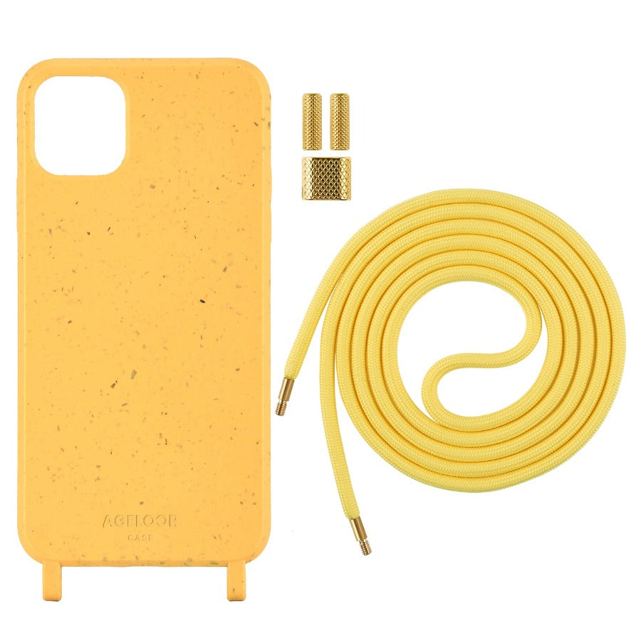 Lanyard compostable iPhone 11 Pro Max Case yellow color