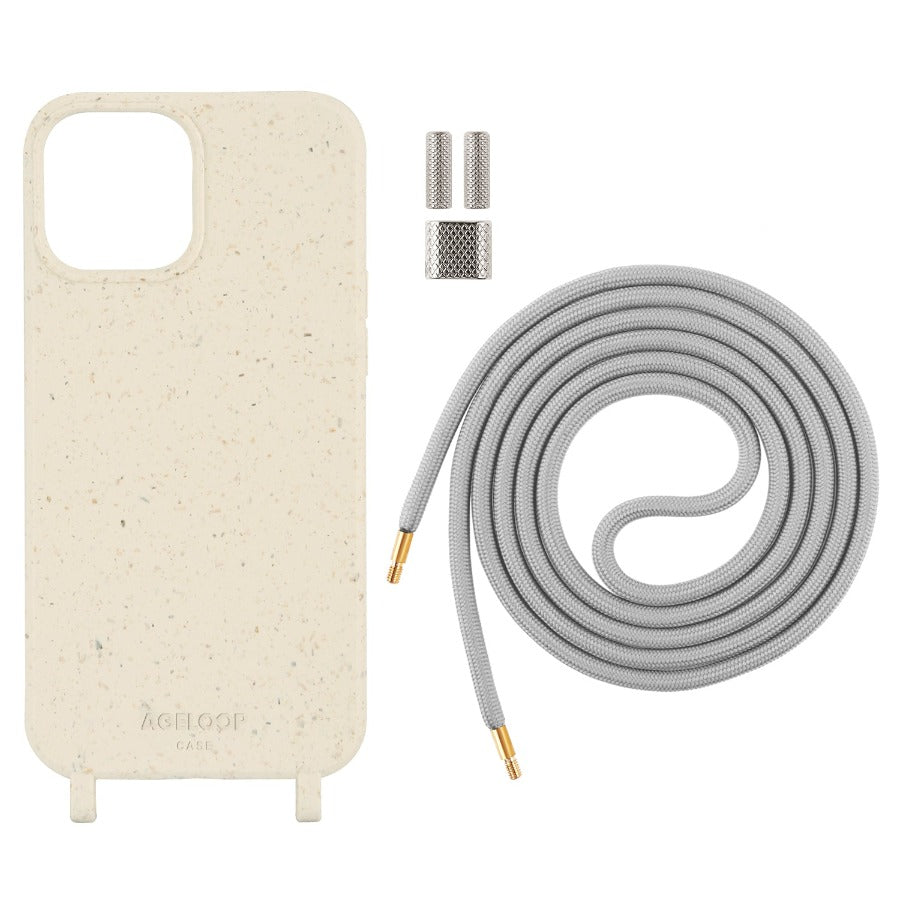 Crossbody compostable iPhone 12 pro max Case white color