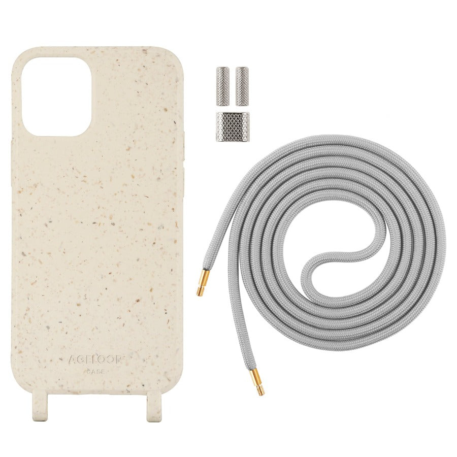 Crossbody biodegradable iPhone 12 mini Case white color