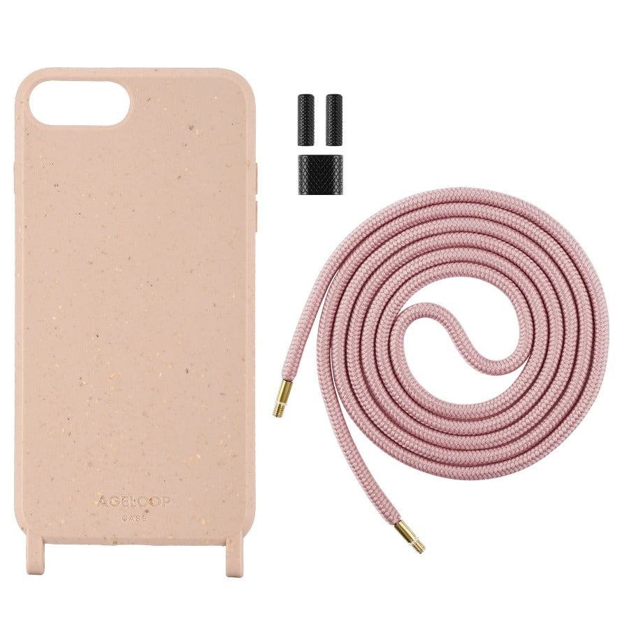 Biodegradable Crossbody iPhone 7 plus Case pink color